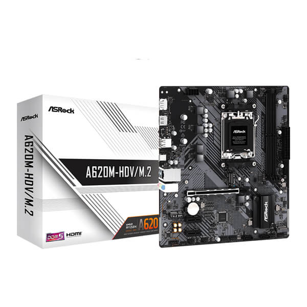ASRock A620M-HDV/M.2 M-ATX Motherboard (AMD Socket AM5, DDR5) – TechCure India