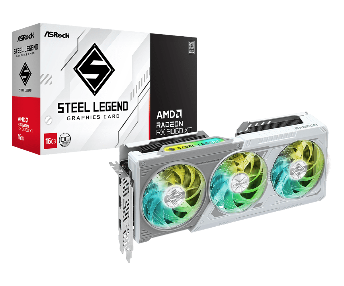 ASRock AMD Radeon RX 9060 XT Steel Legend 16GB OC Graphic Card – TechCure India