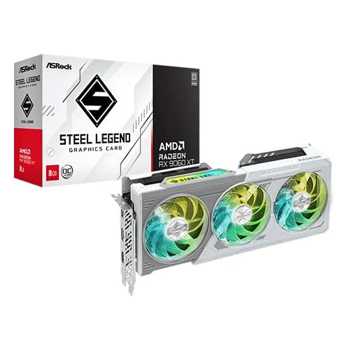 ASRock AMD Radeon RX 9060 XT Steel Legend OC 8GB GDDR6 Graphics Card (RX9060XT-SL-8GO) – TechCure India