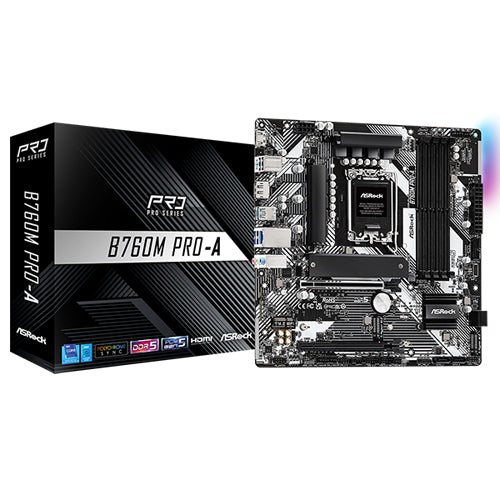ASRock B760M Pro-A LGA 1700 DDR5 mATX Intel Motherboard – TechCure India