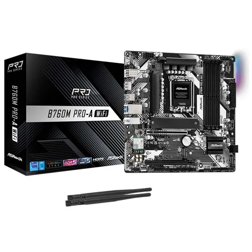 ASRock B760M Pro-A WiFi LGA 1700 DDR5 mATX Intel Motherboard – TechCure India