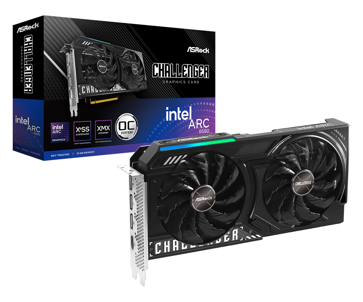ASROCK INTEL ARC B580 CHALLENGER 12GB OC GRAPHIC CARD – TechCure India