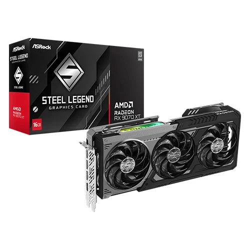 Asrock RX 9070 XT Steel Legend Dark 16GB GDDR6 Graphics Card – Model RX9070XT-SLD-16G – TechCure India