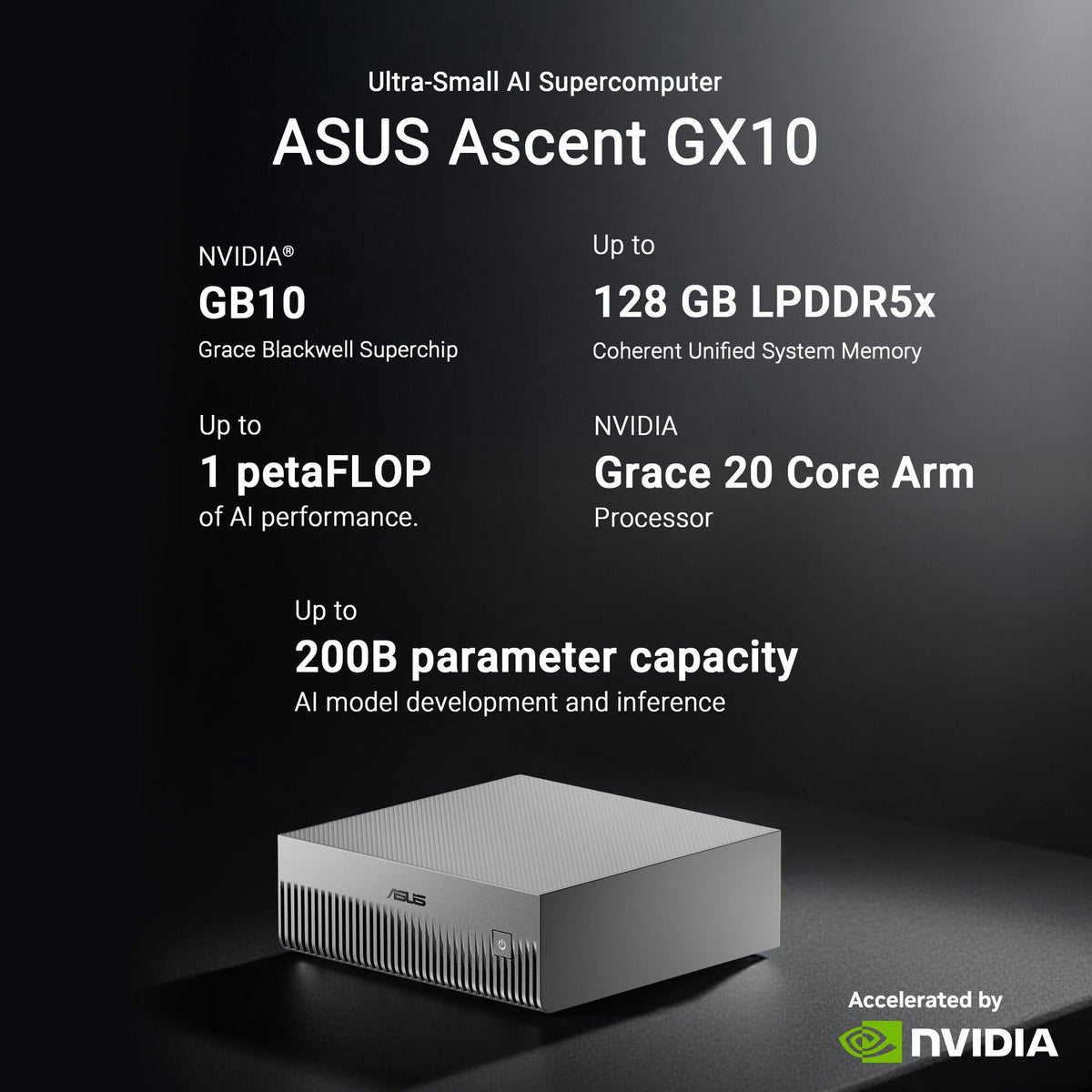 ASUS Ascent GX10 (4TB) Compact Desktop AI Supercomputer – TechCure India