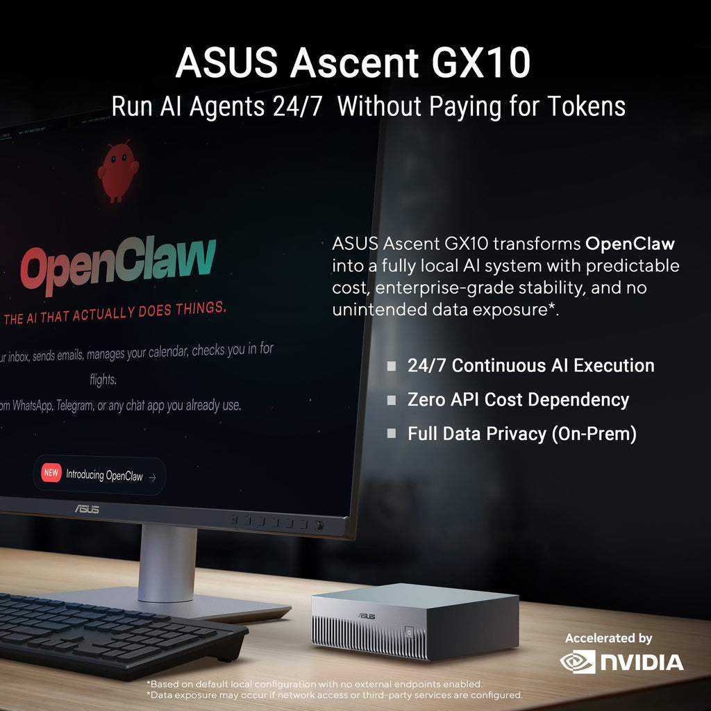 Asus Ascent GX10 4TB Ultra Small Desktop AI Supercomputer – Model GX10-GG0047BN – TechCure India