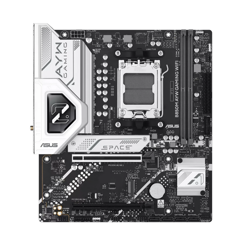 ASUS B850M AYW GAMING WIFI DDR5 Micro-ATX AM5 Motherboard – Socket AM5 – TechCure India