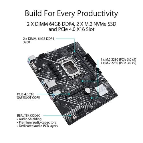 ASUS Prime H610M-E DDR4 Intel Motherboard - 3