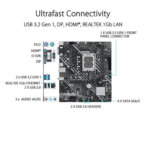 ASUS Prime H610M-E DDR4 Intel Motherboard - 2