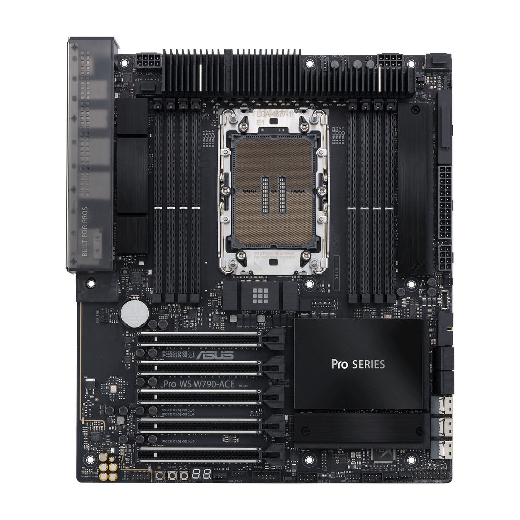 Pro WS W790-ACE - angled top-left view of motherboard on white background