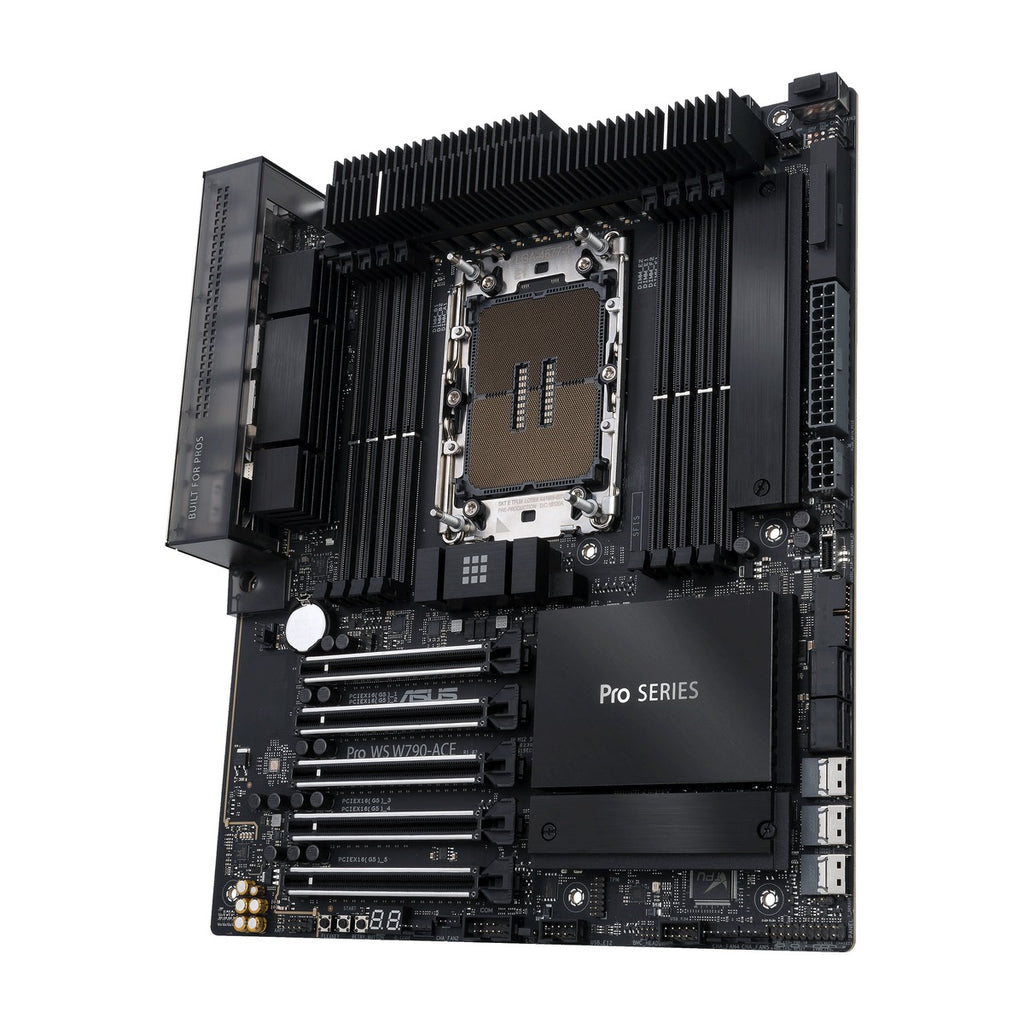 Pro WS W790-ACE - angled top-right view of motherboard on white background