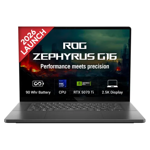 ASUS ROG Zephyrus G16 16 inch INTEL Ultra 9 386H RTX5070Ti 12GB GPU DDR5 32GB RAM 2TB SSD Gaming Laptop GU606AR-TB039WS – TechCure India