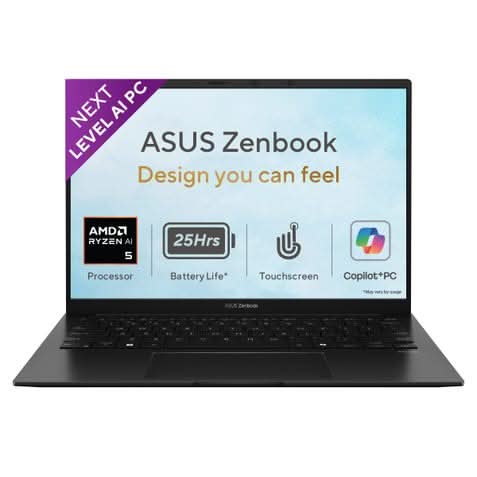 ASUS Zenbook 14 UM3406GA-QL119WS, Ryzen AI 5 430, 16GB, 1TBSSD, AMD Radeon Graphics, 14 inch OLED Touch FHD, Windows 11 Home, Office Home 2024, M365 Basic, 1 Year, Black – TechCure India