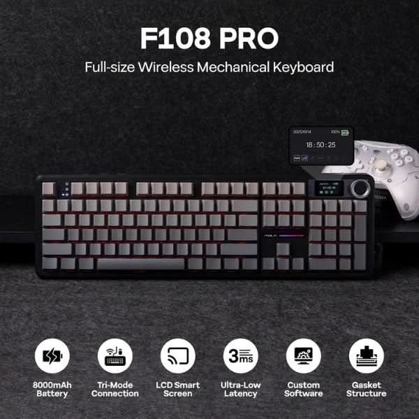 AULA F108 Pro Wireless Mechanical Gaming Keyboard – Nimbus Linear Switch – TechCure India