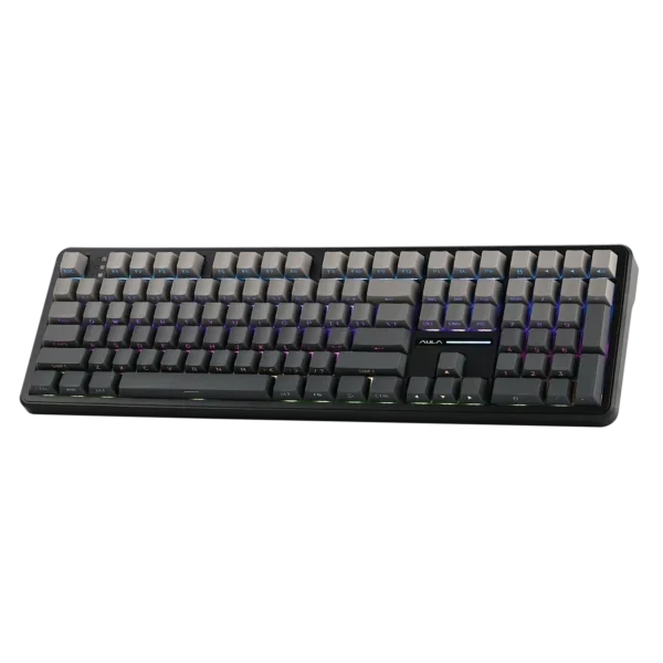 AULA F108 Tri-Mode Wireless Mechanical Gaming Keyboard, Gradient Grey, Nimbus Linear Switch, RGB Backlit, Hot-Swappable, Full Size – TechCure India