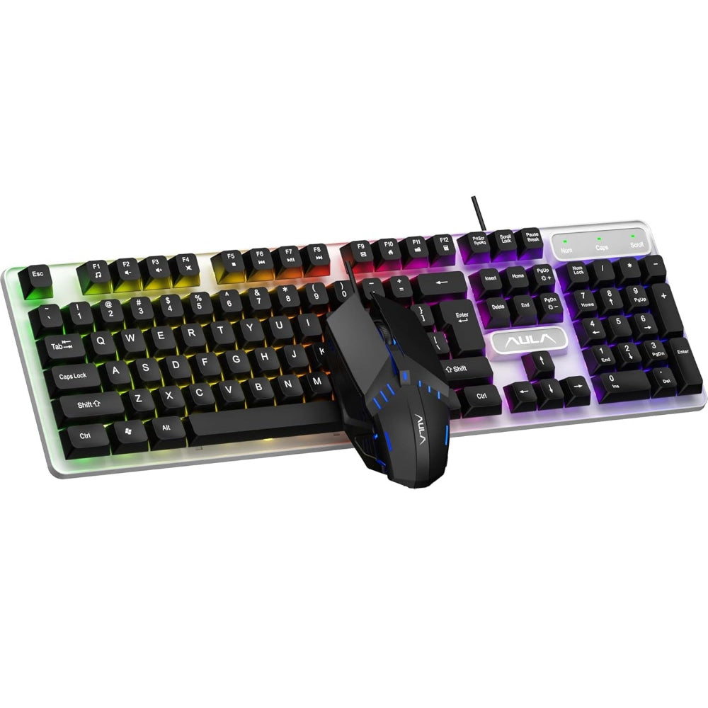 AULA F3061 Full Size Membrane Wired Gaming Keyboard and Mouse Combo ( Black ) ( Membrane Switch ) – TechCure India