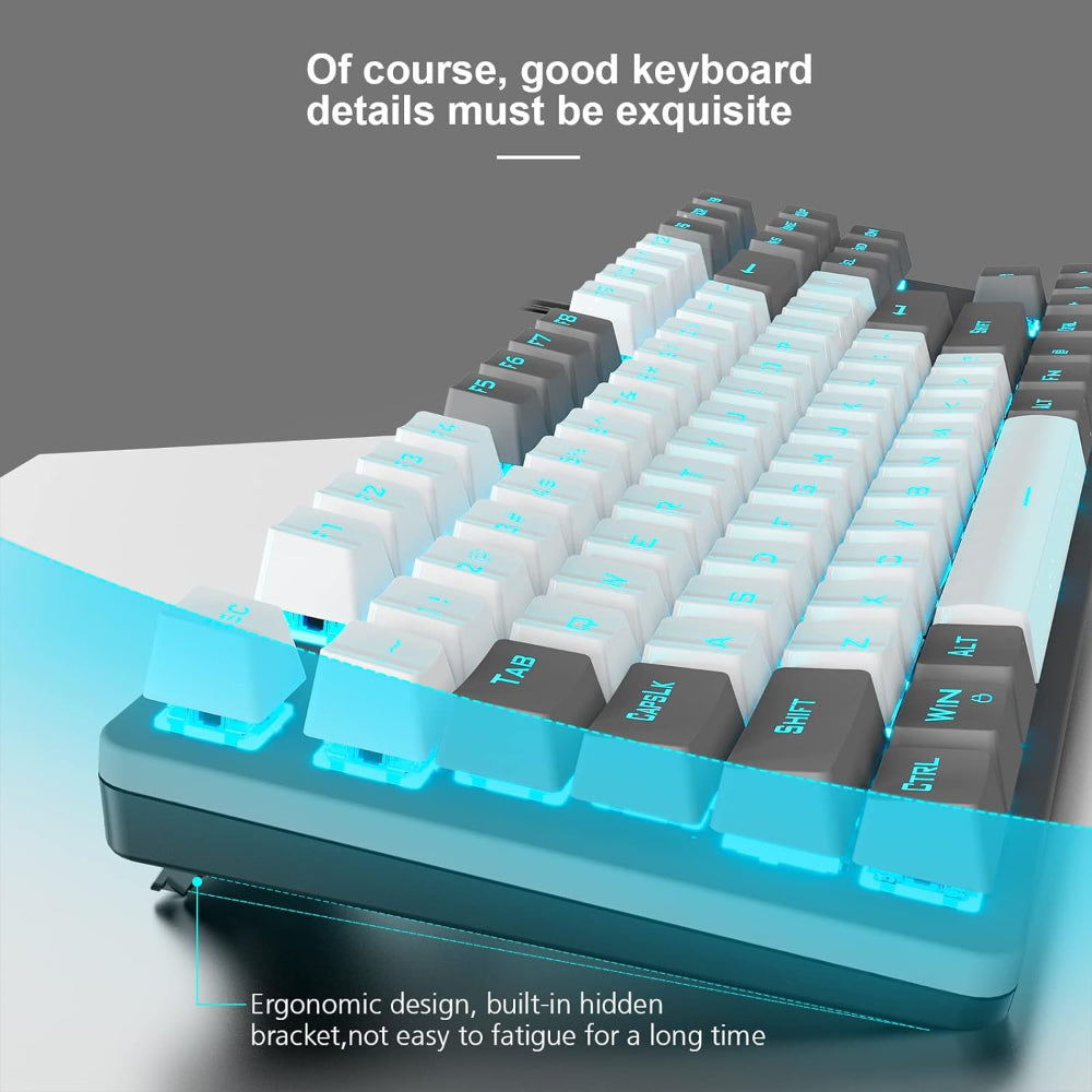 AULA F3287 Tenkeyless Wired Mechanical Gaming Keyboard ( Grey/White ) ( Blue Switch ) ( F3287GW ) – photo 6 – TechCure India