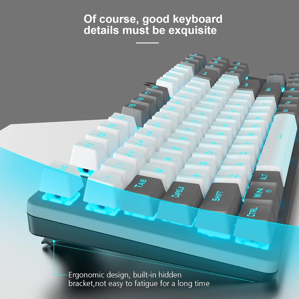AULA F3287 WIRED MECHANICAL KEYBOARD GREY WHITE SWITCH – TechCure India