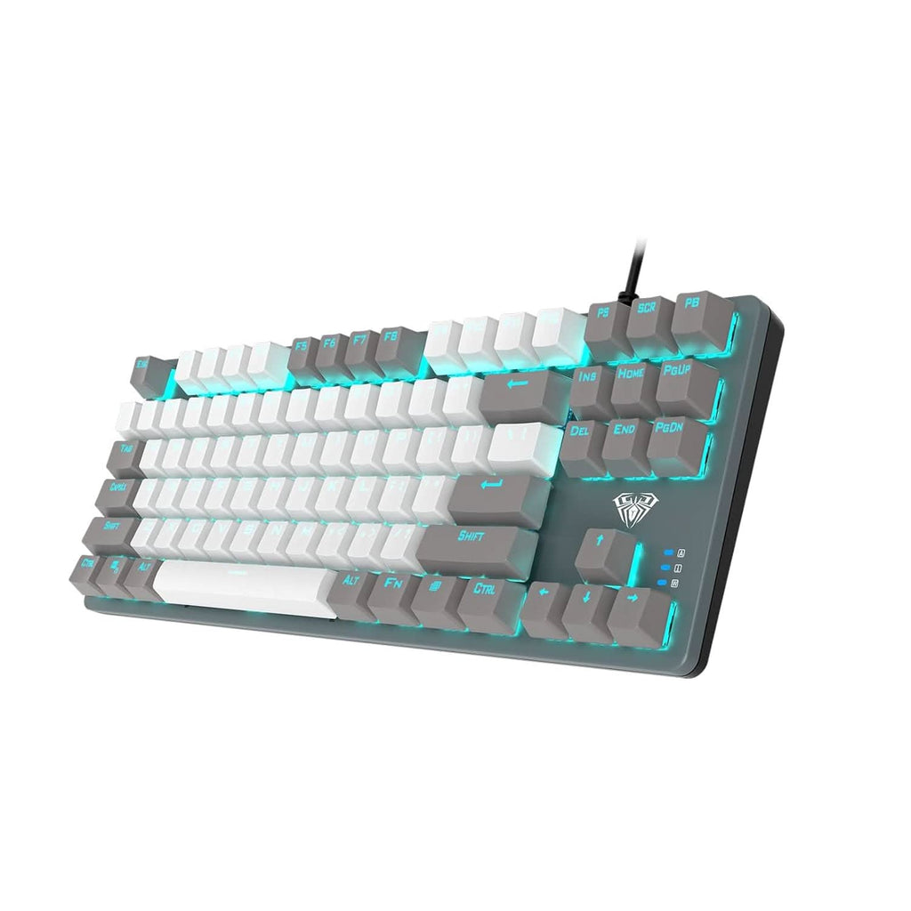 AULA F3287 WIRED MECHANICAL KEYBOARD GREY WHITE SWITCH – TechCure India