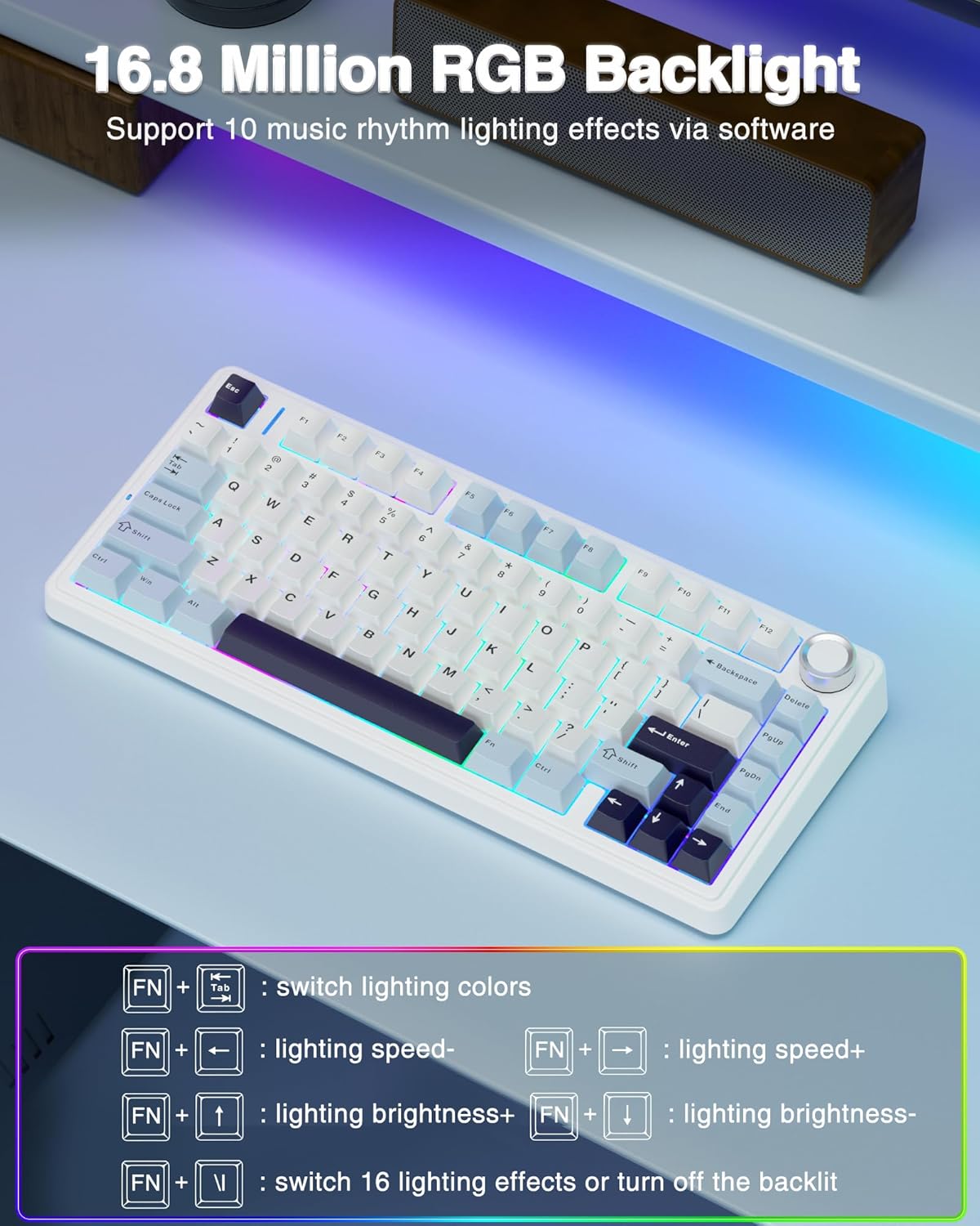 AULA F75 ICE BLUE REAPER SWITCH MECHANICAL GAMING KEYBOARD – TechCure India