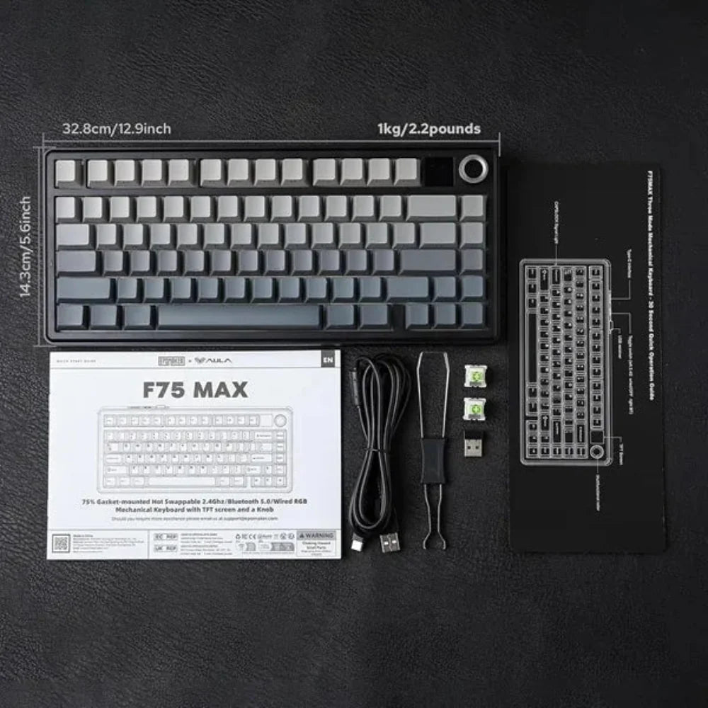 AULA F75 MAX 75% RGB Mechanical Wireless Gaming Keyboard ( Gradient Gray ) ( F75MaxGrR) ( Reaper… – photo 4 – TechCure India