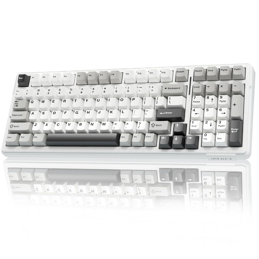 AULA F99 96% Wireless Mechanical Gaming Keyboard ( Graywood Switch ) ( Gray / White ) ( F99GrWW ) – TechCure India