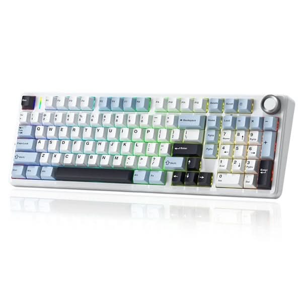 AULA F99 Pro 96 Percentage Tri-Mode Wireless Full Size Mechanical Gaming Keyboard With KnobIce Blue, Star Vector (Seiya) Switch – TechCure India