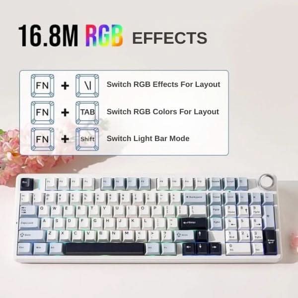 AULA F99 Pro 96 Percentage Tri-Mode Wireless Full Size Mechanical Gaming Keyboard With KnobIce Blue, Star Vector (Seiya) Switch – TechCure India