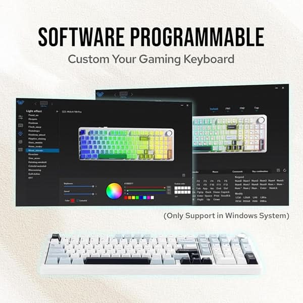 AULA F99 Pro 96 Percentage Tri-Mode Wireless Full Size Mechanical Gaming Keyboard With KnobIce Blue, Star Vector (Seiya) Switch – TechCure India