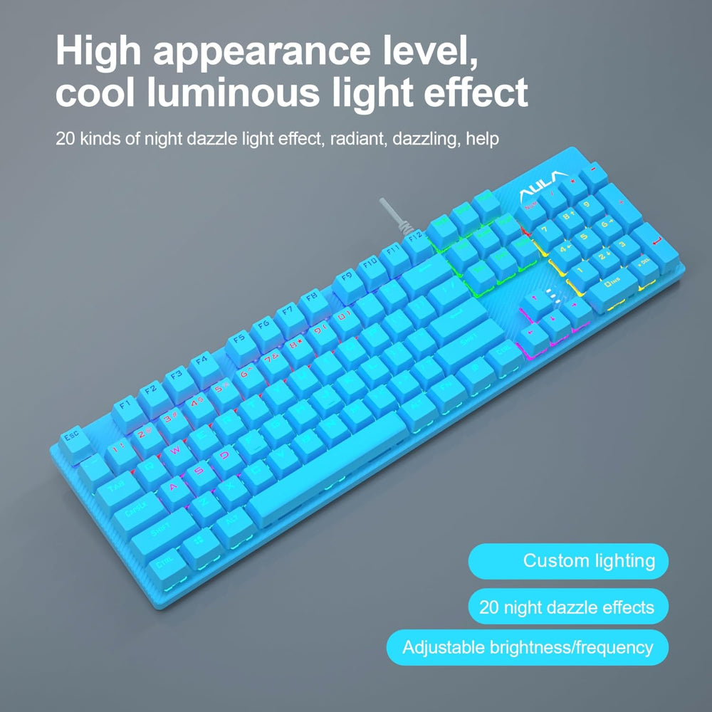 AULA S2022U Full Size Wired Mechanical Gaming Keyboard ( Blue ) ( Blue Switch ) ( S2022U ) – photo 4 – TechCure India
