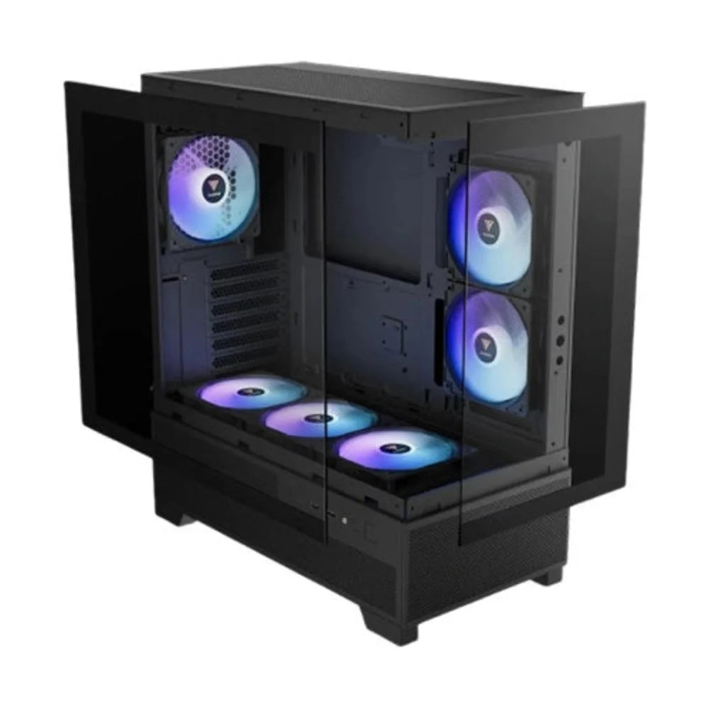 GAMDIAS AURA GC12 ARGB ATX Mid Tower Cabinet ( Black ) – TechCure India