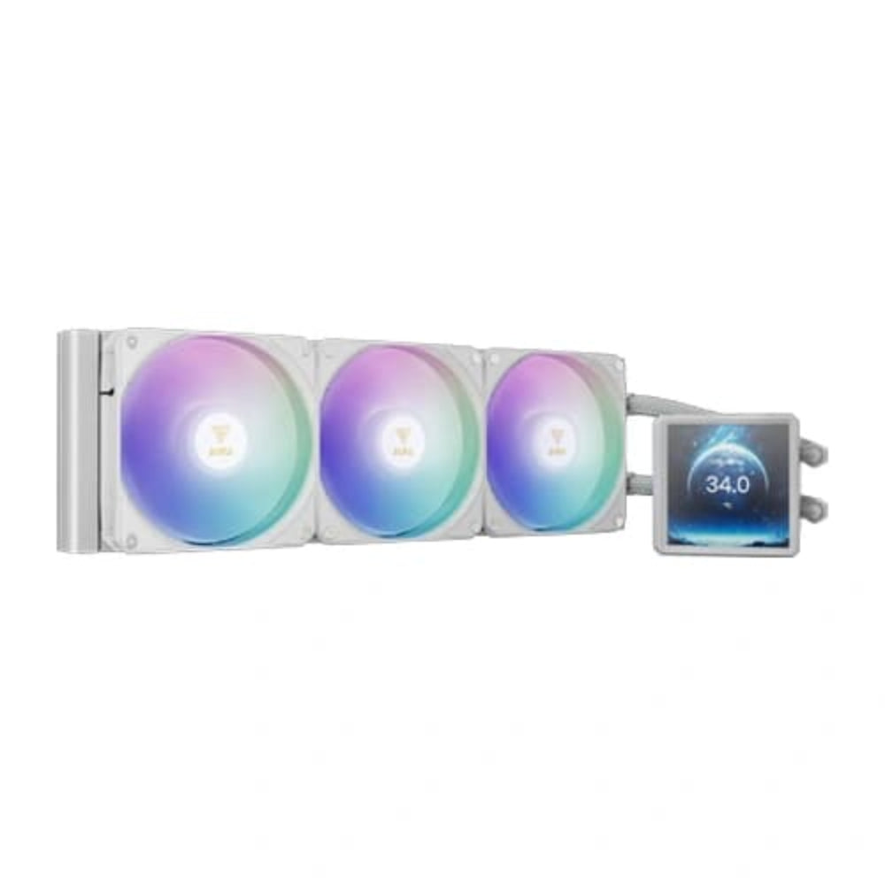 GAMDIAS Aura GL360 ARGB 360mm CPU Liquid Cooler (White) ( With LCD Display )
