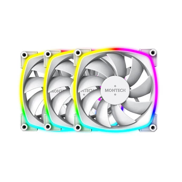 Montech AX120 PWM ARGB Case Fan White Triple Pack – TechCure India