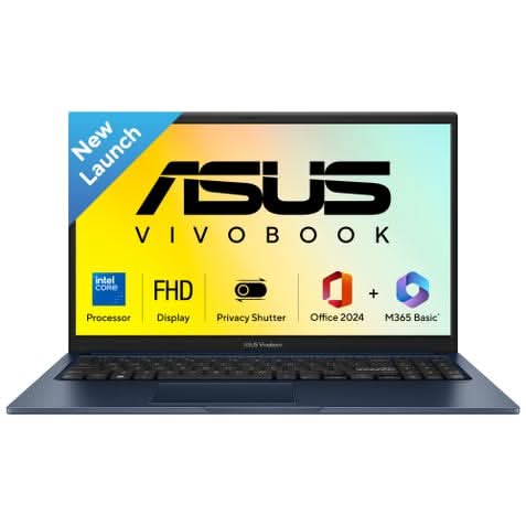 ASUS Vivobook 15 X1504VAP-IN012WS, Intel Core 5 120U, 8GB RAM, 512GB SSD, Intel Graphics, 15.6 inch FHD, Windows 11 Home, Office Home 2024, M365 Basic-1 Year Validity, Student Laptop, 1 Year(s) Warranty, Silver – TechCure India
