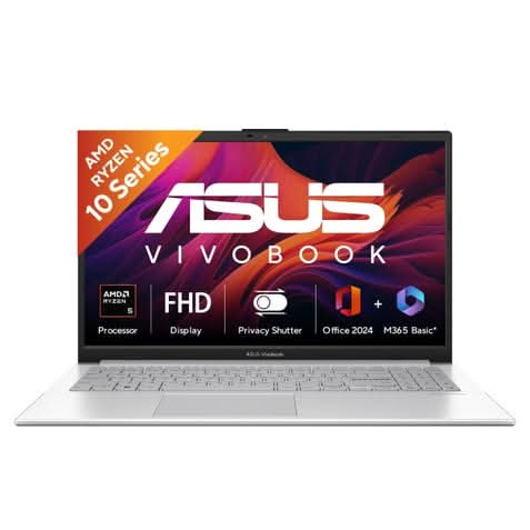 ASUS Vivobook Go 15 E1504FA-IN2816WS, Ryzen 5 40, 16GB, 512GB SSD, AMD Radeon Graphics, 15.6 inch FHD, Windows 11 Home, Office Home 2024 with M365 Basic, 1 Year, Silver – TechCure India