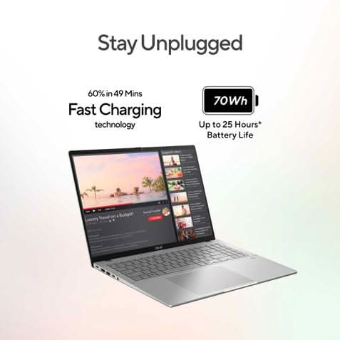 ASUS Vivobook S16 S3607AA-SH087WS, Intel Core Ultra 5 325 Series 3, 16GB RAM, 512GB SSD, Intel Graphics, 16 inch OLED FHD, Windows 11 Home, Office Home 2024, M365 Basic-1 Year Validity), AI Powered Laptop, 1 Year(s) Warranty, Silver – TechCure India