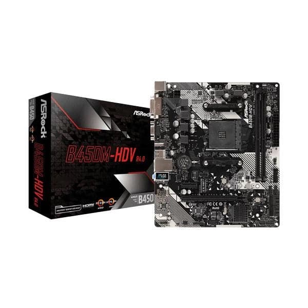 ASROCK B450M-HDV R4.0 DDR4 AMD Motherboard