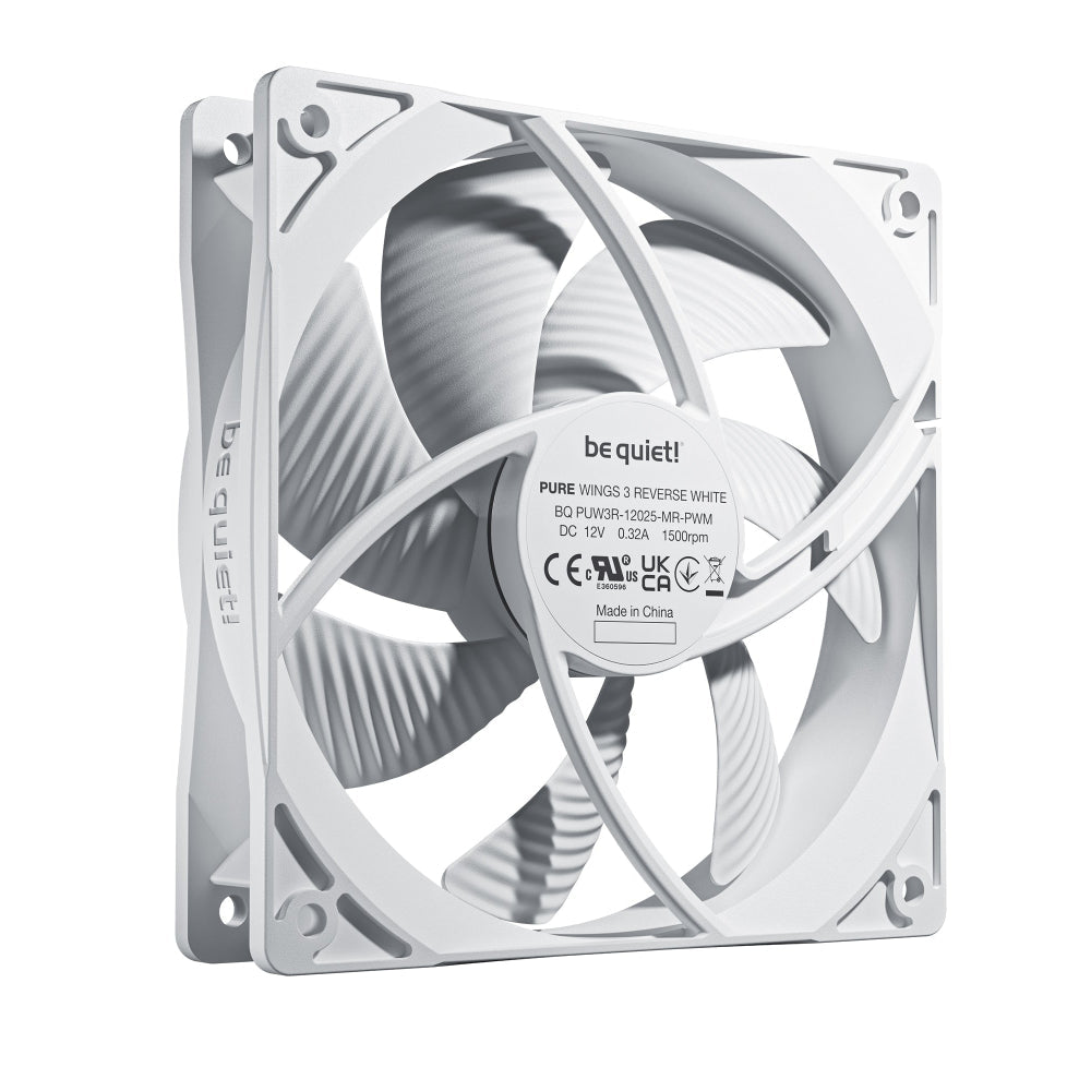 BE QUIET Pure Wings 3 120mm Non-RGB PWM Reverse Blade Cabient Fan ( White ) ( Triple Pack ) – TechCure India