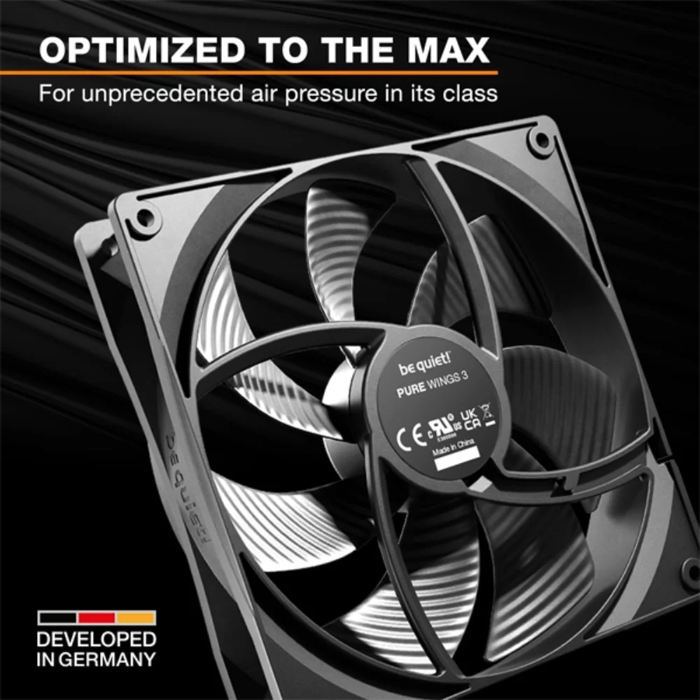 BE QUIET Pure Wings 3 140mm Non-RGB PWM High Speed Cabient Fan ( Black ) ( Triple Pack ) – TechCure India