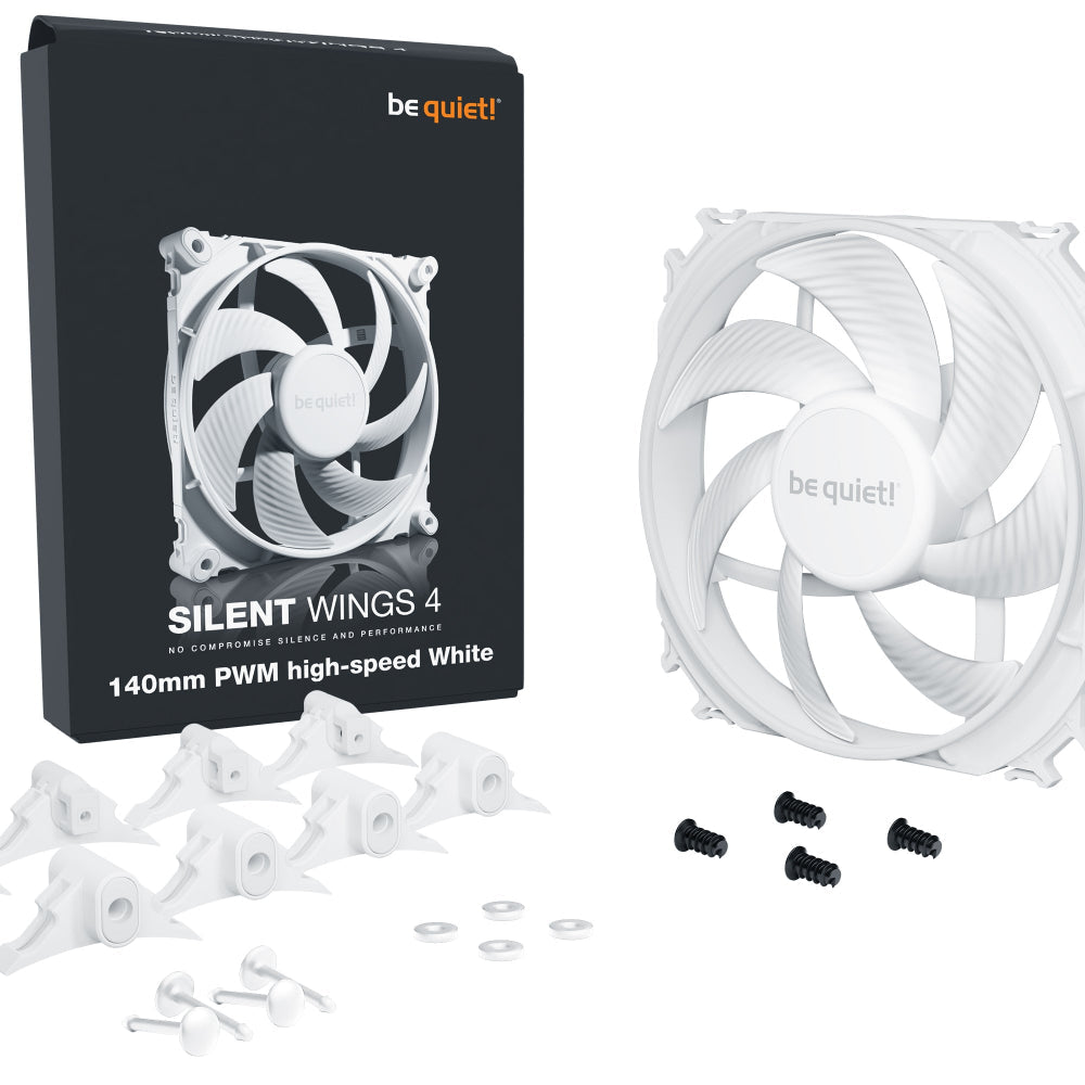 BE QUIET Silent Wings 4 140mm Non-RGB PWM High Speed Cabinet Fan ( White ) ( Single Pack ) – TechCure India
