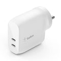 Belkin 40W (20W + 20W) Dual Port USB-C PD Wall Charger | Fast Charging for iPhone 16, 16 Plus, 16 Pro, 16 Pro Max, 15, 15 Pro, 15 Pro Max, iPhone 14 Series, Galaxy S24 Ultra, iPad, AirPods & More – TechCure India