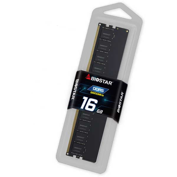 Biostar DDR5 16GB UDIMM 5600MHz Memory – Model D056MU5N16-RM1BK-BS2 – TechCure India
