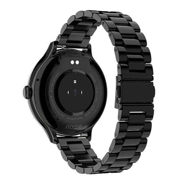 Noise Diva Smartwatch with Diamond Cut dial Glossy Metallic Finish AMOLED Display (Metallic Black) – TechCure India