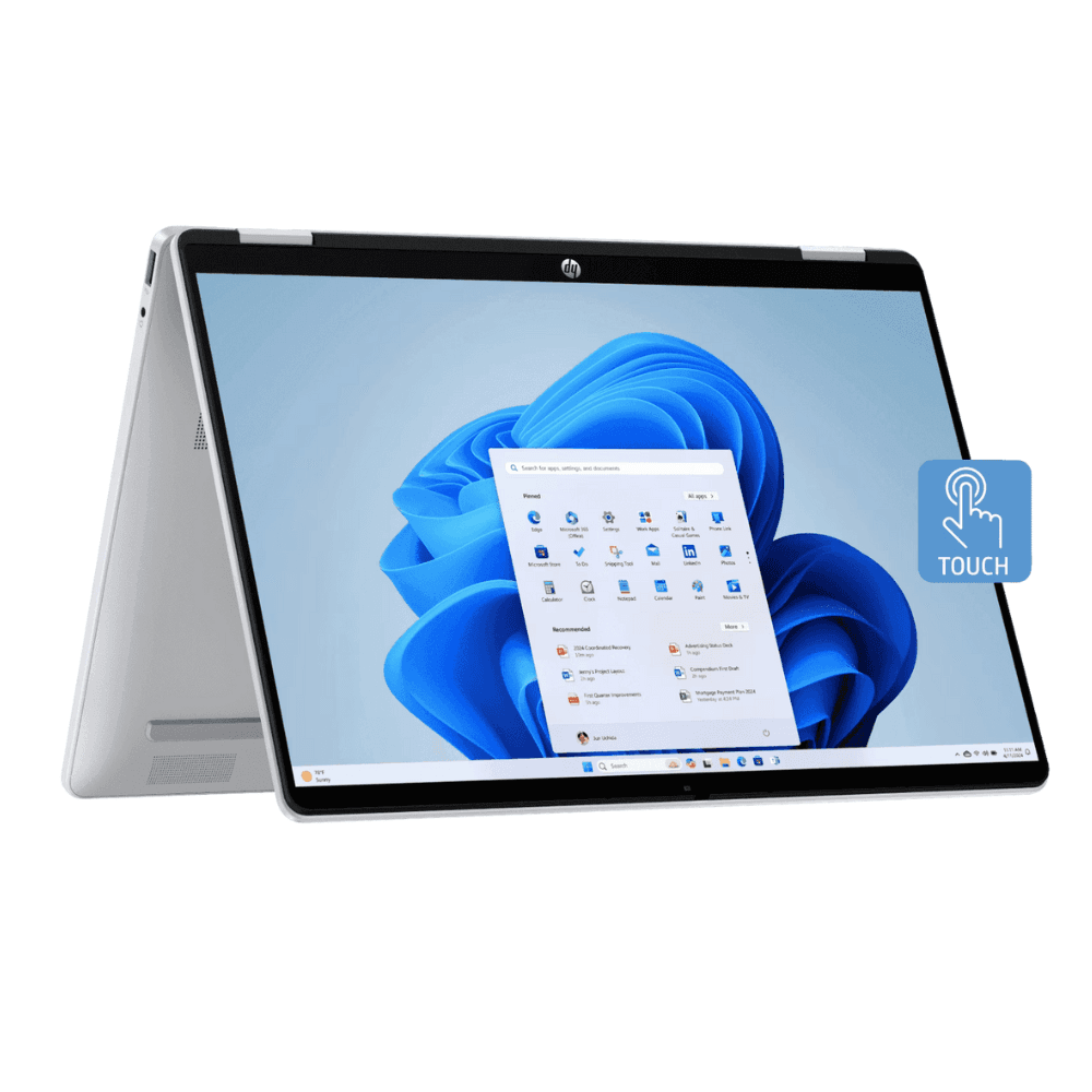 HP OmniBook 5 Flip 14-FP0690TU 14 Inch WUXGA Touch 2-in-1 Laptop, Intel Core 7 150U, 16GB RAM, 1TB SSD, Windows 11 Home, Microsoft Office 2024, Silver – TechCure India