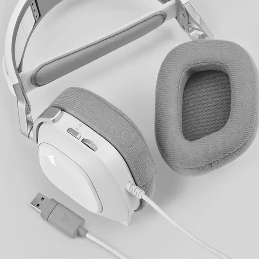 CORSAIR HS80 RGB USB 7.1 Surround Gaming Headphone With Mic ( White ) ( PC ) - 6
