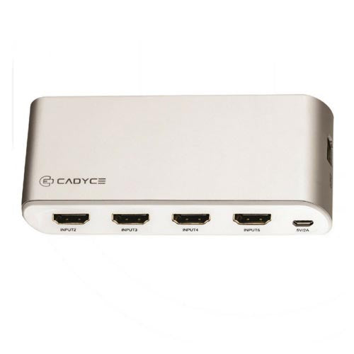 Cadyce 5-Port HDMI Switcher with Remote CA-5HDS – TechCure India