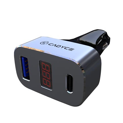 Cadyce Car Charger With Display CA-CUCC – TechCure India