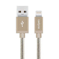 Cadyce Cotton Braided lightning Cable – Gold 1.2mts CA-ULCG(1.2) – TechCure India