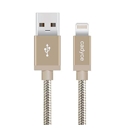 Cadyce Cotton Braided lightning Cable – Gold 2mts CA-ULCG(2.0) – TechCure India
