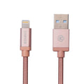 Cadyce Cotton Braided lightning Cable – Rose 1.2mts CA-ULCR(1.2) – TechCure India