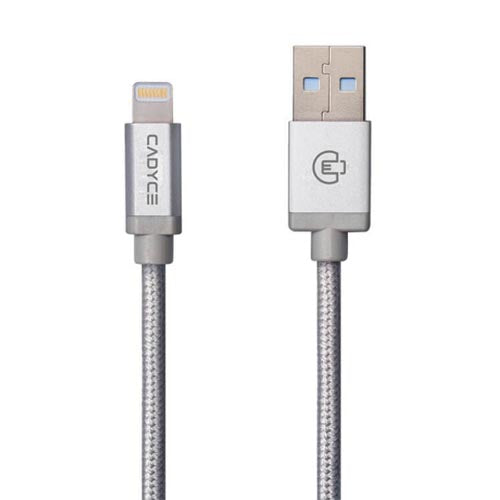 Cadyce USB Sync Lightning cable for iPod, iPhone & iPad (1.2M) (Cotton Braided/METAL Connector) BLACK – TechCure India